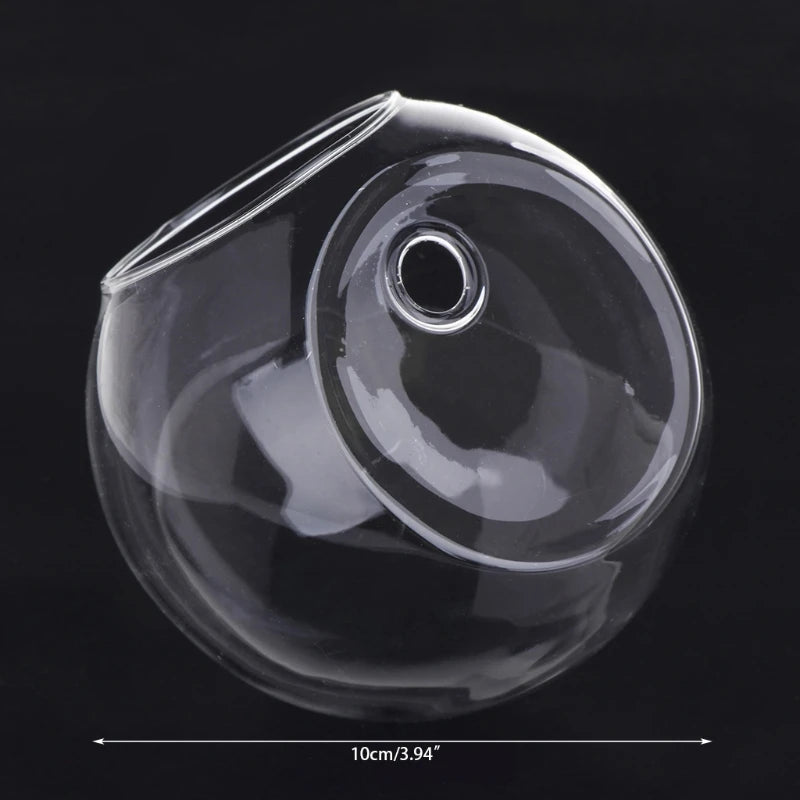 8CM/10CM/12CM Glass Vase Wall Hanging Hydroponic Terrarium Fish Tanks Potted Plant Flower Pot MAY-18A