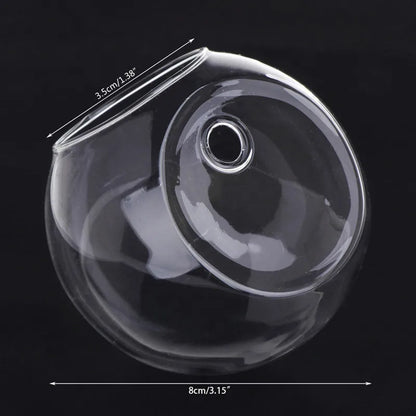 8CM/10CM/12CM Glass Vase Wall Hanging Hydroponic Terrarium Fish Tanks Potted Plant Flower Pot MAY-18A